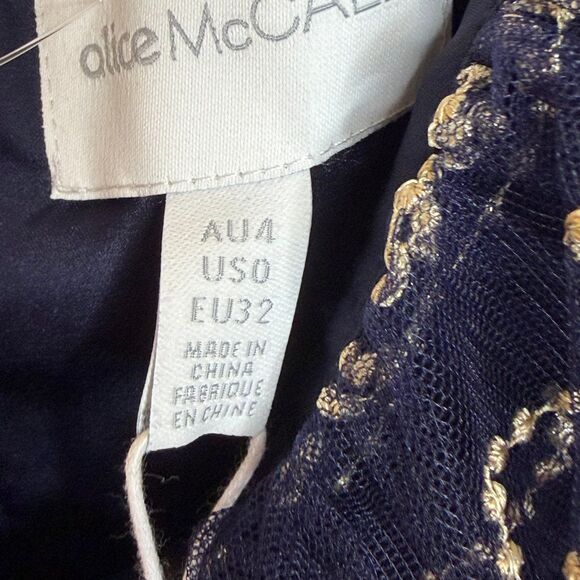 NWT ALICE MCCALL venue Valentine Midi Dress size 0 indigo $550 retail - Picture 8 of 9